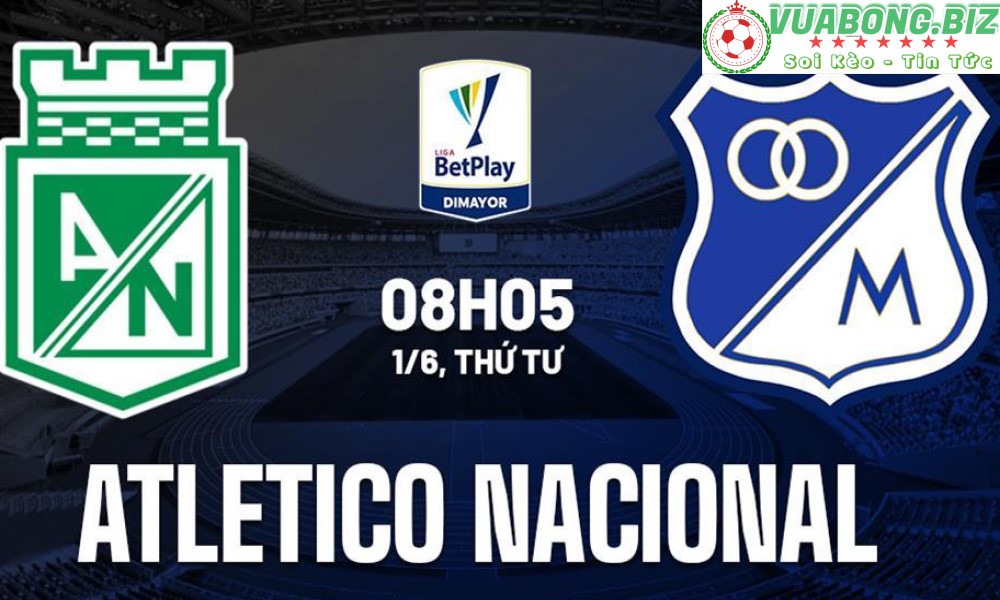 Soi Kèo Atletico Nacional vs Millonarios, 08h05 ngày 1/6/2022, VĐQG Colombia