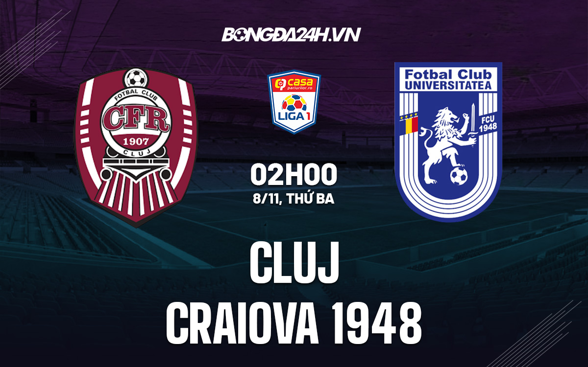 Soi Kèo Cluj vs Craiova 1948 2h00 ngày 8/11 (VĐQG Romania 2022/23)