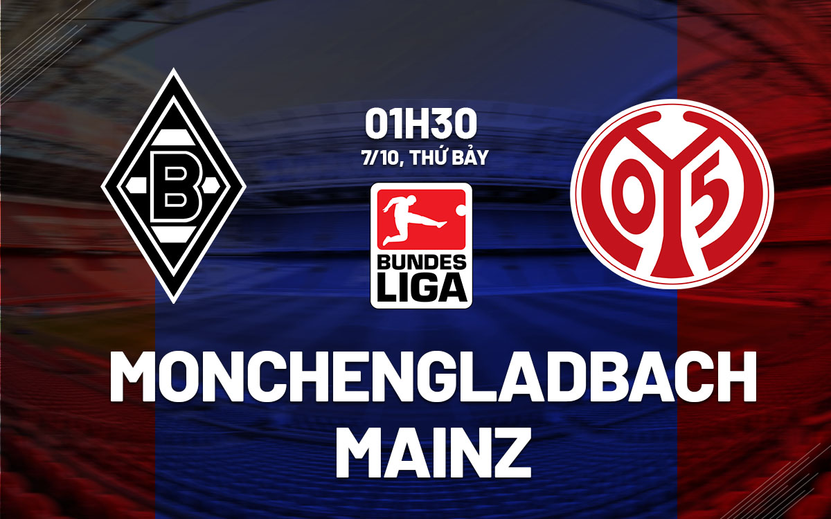 Soi Kèo Monchengladbach vs Mainz, 01h30 ngày 07/10: VĐQG Đức