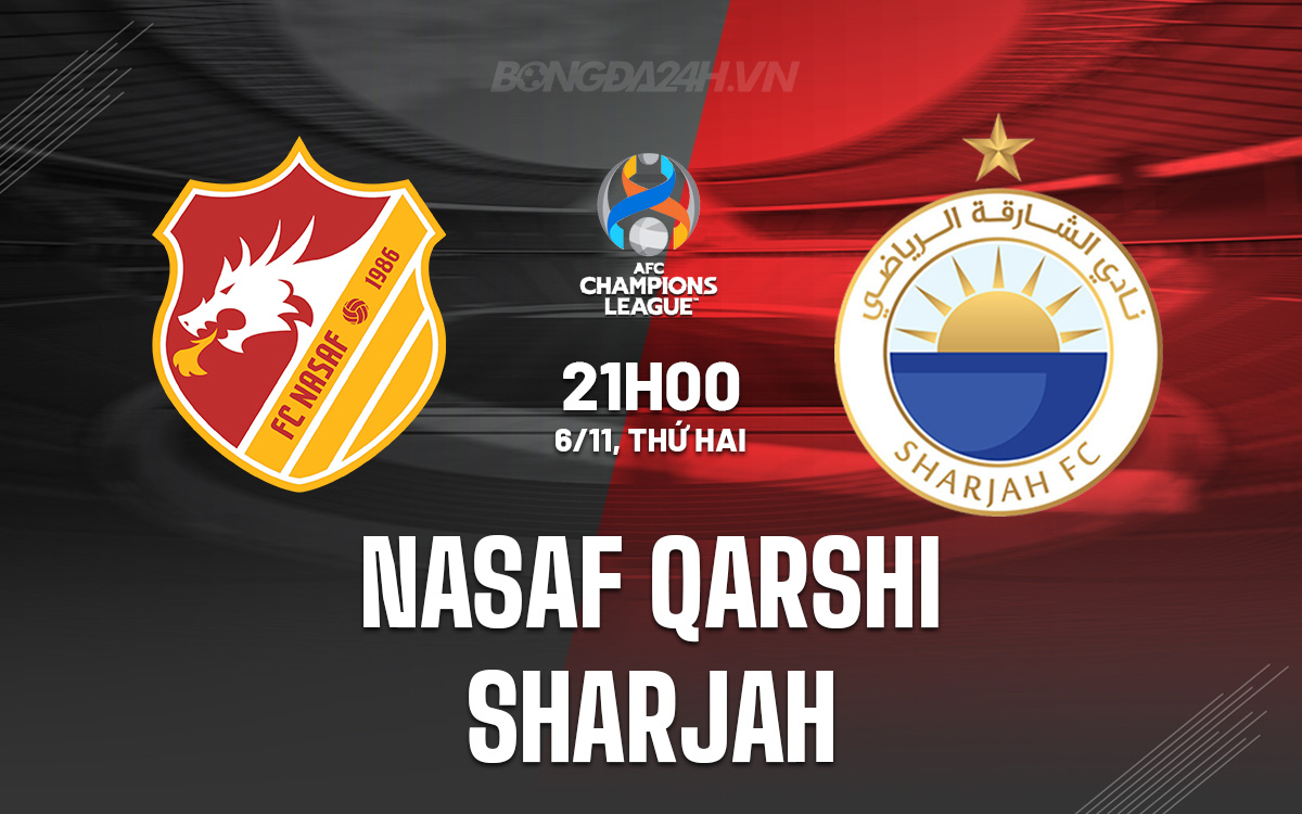 Soi Kèo Nasaf vs Sharjah, 21h00 ngày 06/11 AFC Champions League